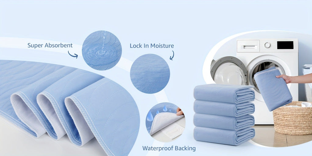 Washable Waterproof Bed Pads 2 Pack - Heavy Absorbency Reusable Incontinence Mattress Protector for Adults, Elderly & Pets | Bed, Sofa, Chair