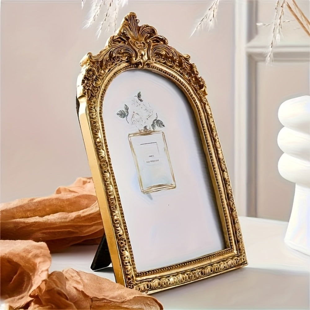 Baroque Vintage Gold Picture Frame - Ornate Resin Photo Frame for Wall & Tabletop Display, Elegant Wedding Anniversary Home Decor Gift, Classic Victorian Style