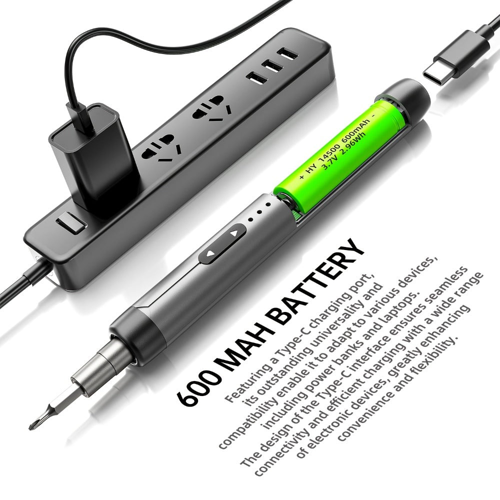 Electric Screwdriver Set 48-in-1, Cordless USB Rechargeable Precision Repair Kit with 38 Magnetic Bits for Phone, Laptop, Camera, Watch