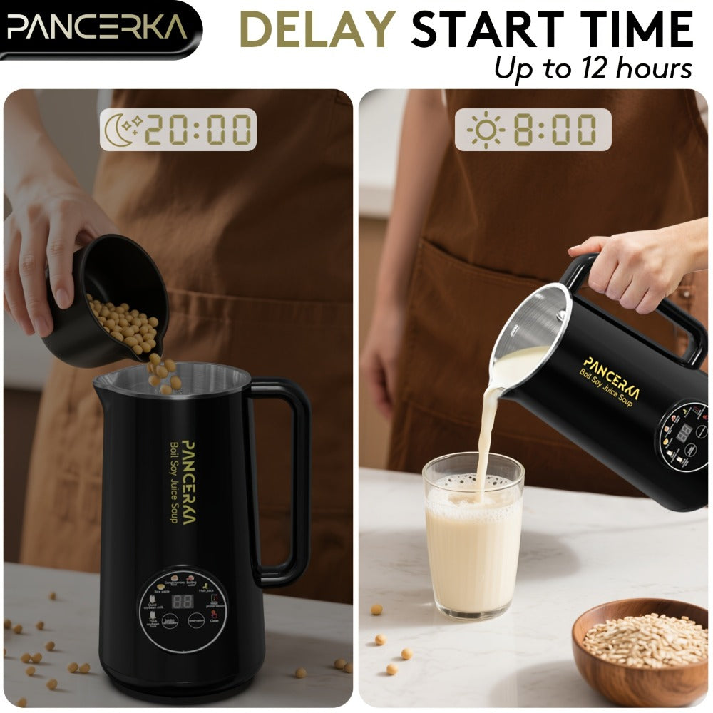 Soy Milk Maker Automatic Nut Milk Machine 27oz - One-Touch Operation, Multi-Functional for Almond, Oat, Soy, Coconut & Plant-Based Dairy-Free Beverages, Easy to Clean, High Capacity, Black