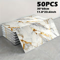 Peel and Stick Marble Tile Stickers ¨C Self Adhesive Foam Wall Tiles for Bathroom Kitchen Office Bohemian Home Decor (50/100pcs, White/Gray/Black/Blue Gold)