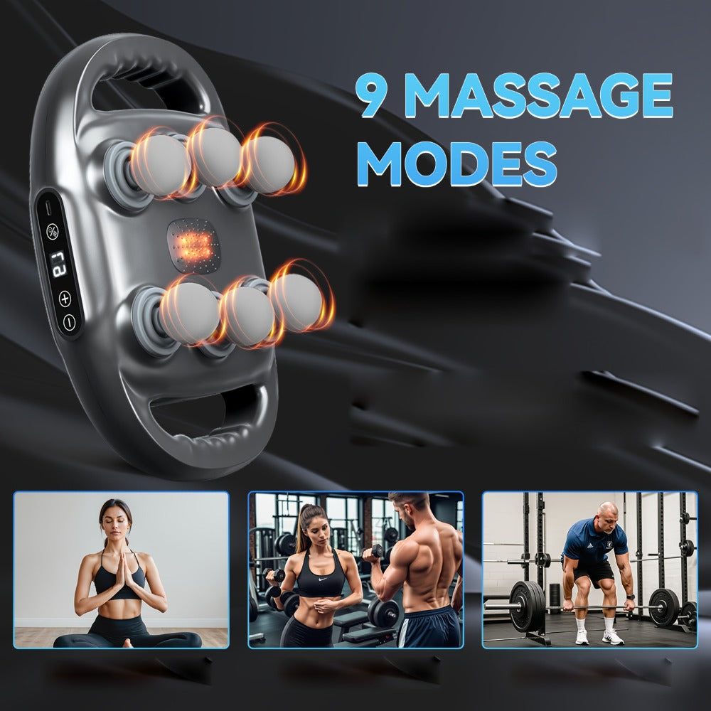 Tapping Massage Gun with 6 Interchangeable Heads ¨C USB Rechargeable Handheld Deep Tissue Vibration Massager for Back, Neck, Shoulders, Legs & Full Body Muscle Relaxation, Professional Home Massager