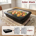 Aluminum Foil Insulated Food Tray Set 2-in-1 Reusable Stand with 2 Disposable Foil Trays for Potluck Picnic BBQ Party Outdoor Gatherings Thanksgiving Christmas - 1 Tray + 2 Foil Trays