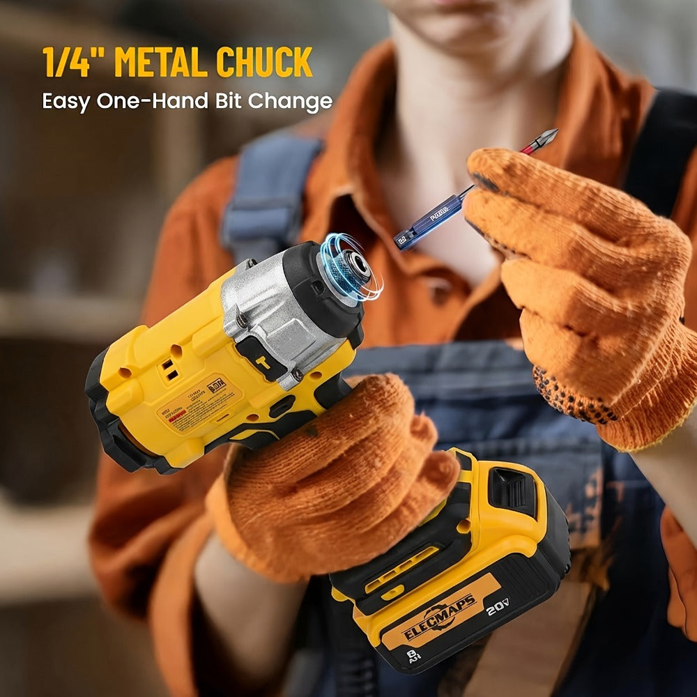 Cordless Power Tool Combo Kit for Dewalt 20V Battery - Impact Wrench 1500Nm, Brushless Drill & Screwdriver Set for Home Repair & Construction