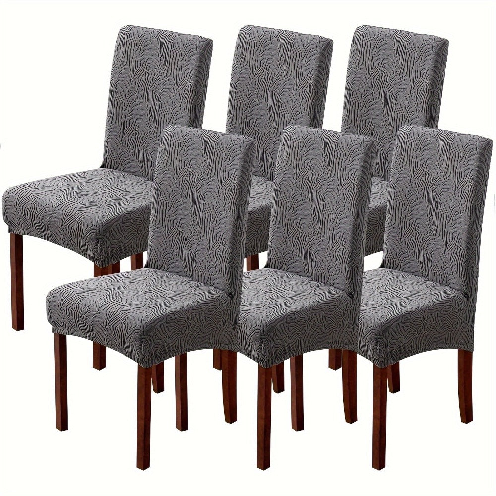 Dining Chair Covers Stretch Jacquard Slipcovers Removable Washable Chair Protector for Kitchen Hotel Restaurant Set of 4 or 6