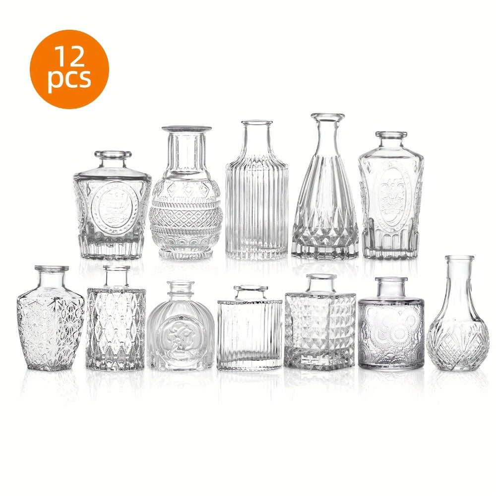 Mini Clear Bud Vases Set Wedding Centerpieces for Tables Small Glass Flower Vases for Birthday Party Anniversary Home Decor Mother's Day Bulk Set 9 12 24 36 54pcs