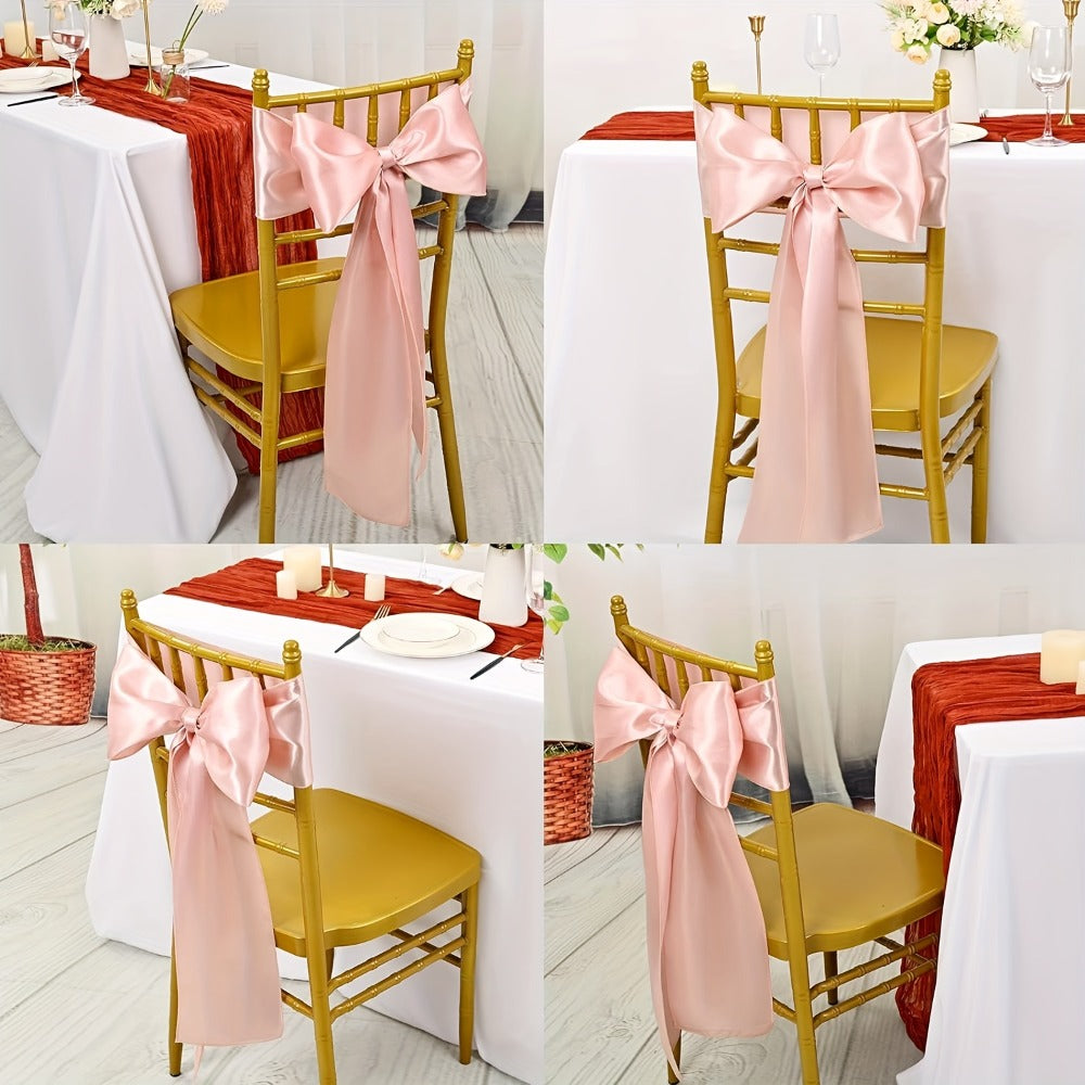 100pcs Satin Chair Sashes Bows for Wedding Banquet Party Event Decoration ¨C 13 Colors, 18¡Á275cm