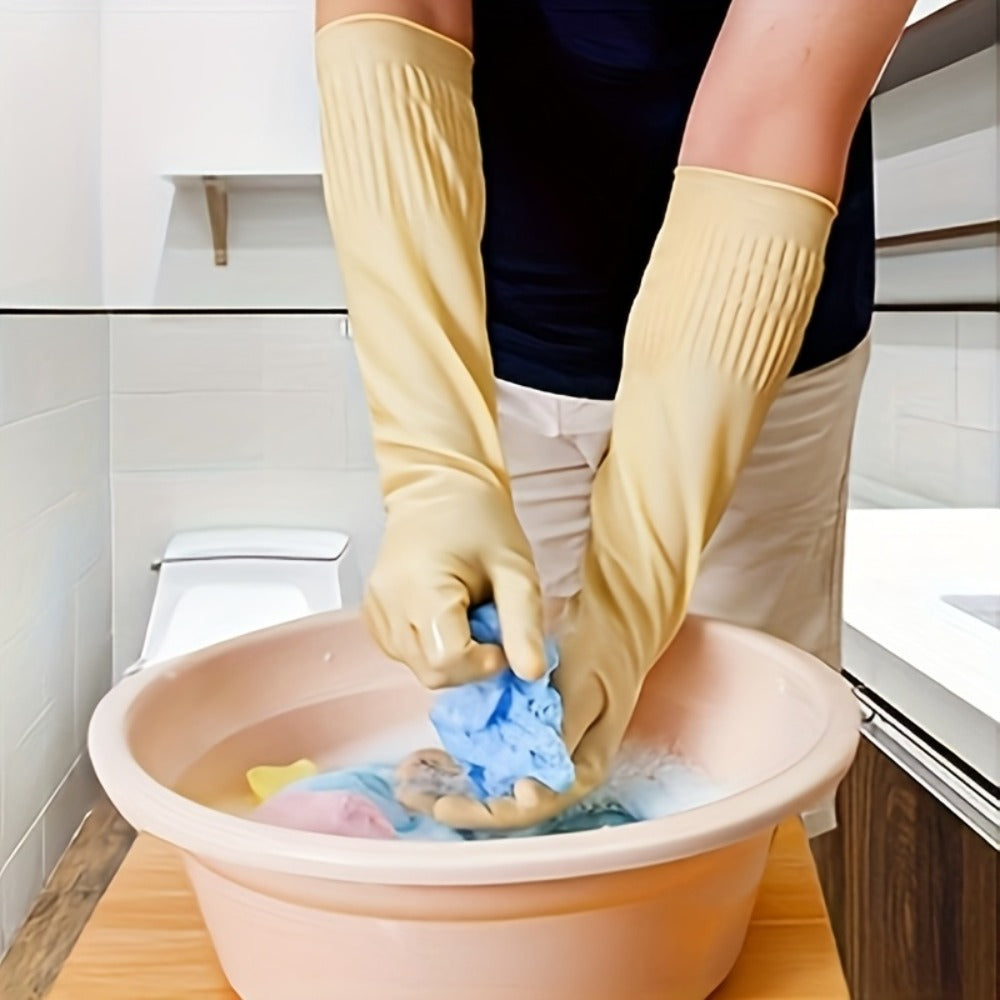 Premium Cleaning Gloves 3 Pair Waterproof Slip-Resistant Kitchen Dishwashing Laundry Gloves Heavy Duty Reusable
