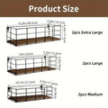 Floating Wall Shelves Set, Wall Mounted Storage Shelf Organizer for Bathroom Bedroom Living Room Kitchen, Multi-Size Space-Saving Wall Rack Decor