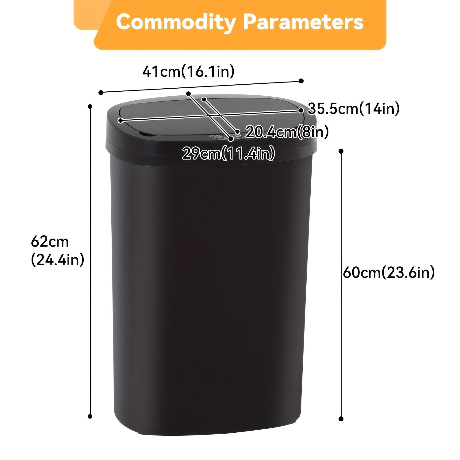 Touchless Motion Sensor Trash Can 13 Gallon 50L ¨C Automatic Kitchen Garbage Can for Home Office Bedroom Living Room