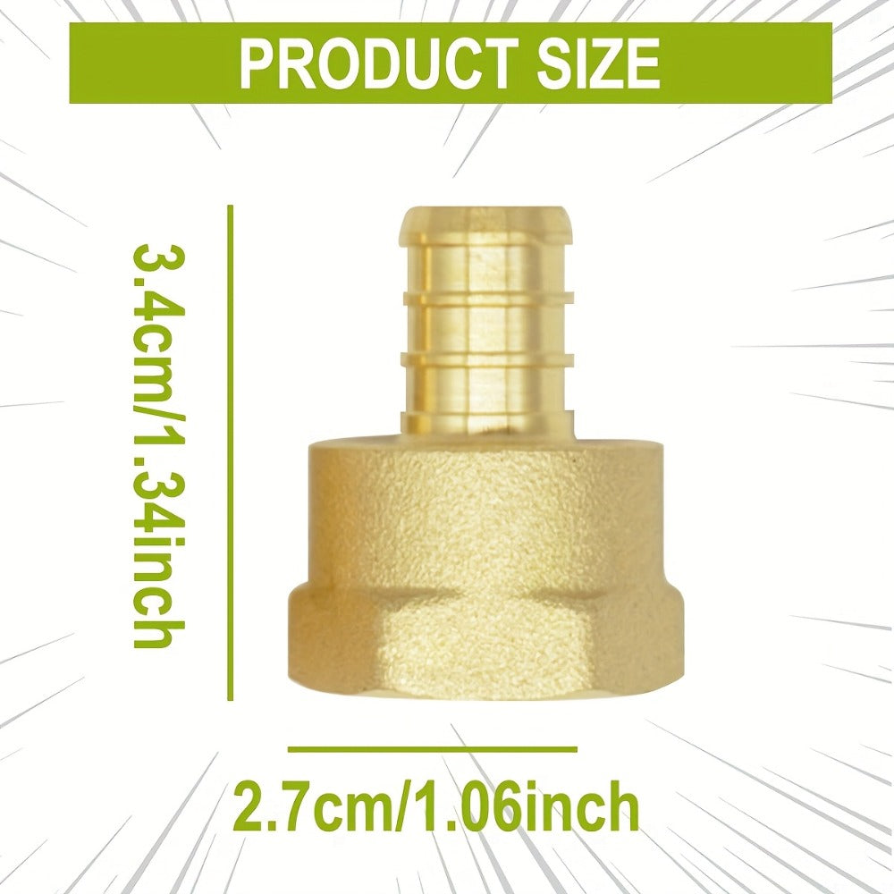 Brass PEX Crimp Adapters 20pcs - 10pcs 1/2¡± PEX x 1/2¡± Male NPT & 10pcs 1/2¡± PEX x 1/2¡± Female NPT Threaded Adapter, Crimp Fittings for PEX Pipe Plumbing Connections
