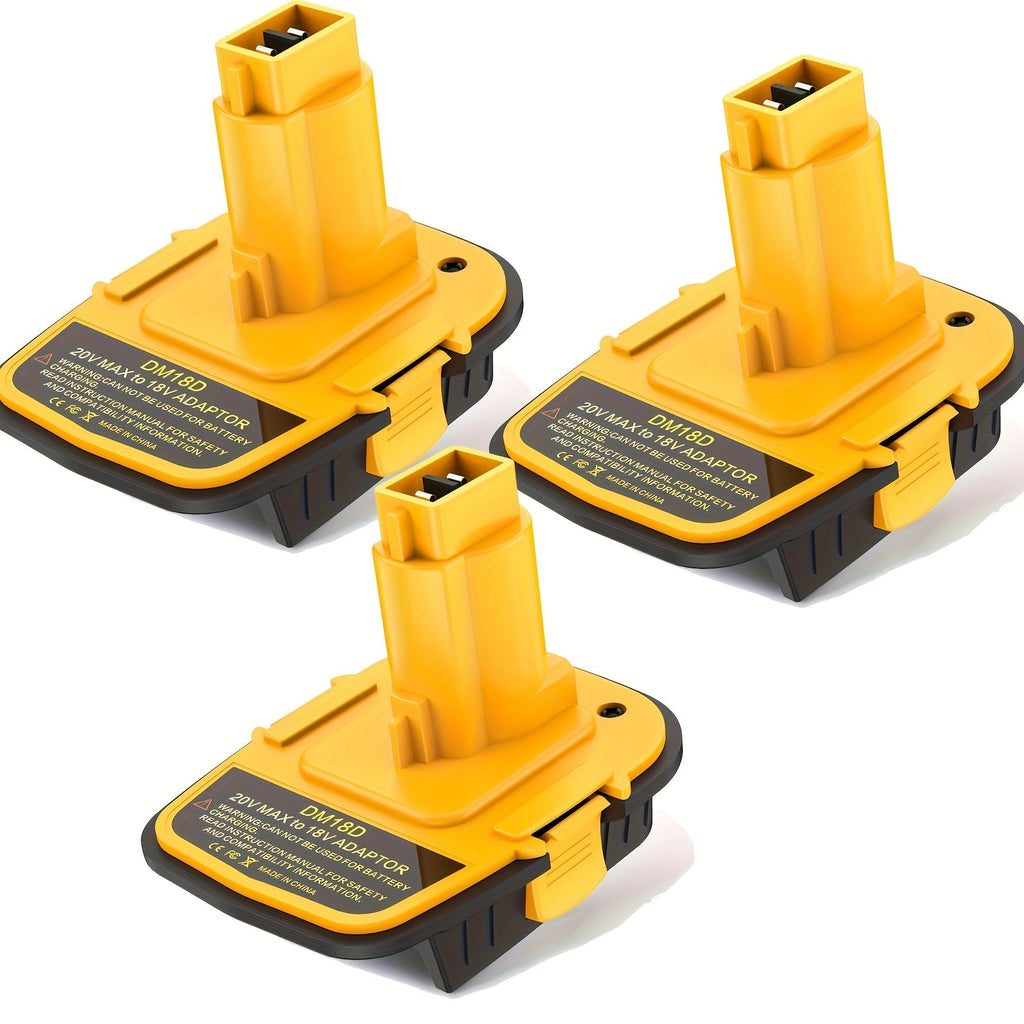 Battery Adapter DM18D DeWalt 18V to 20V Converter with USB Port Compatible with DeWalt 20V & Milwaukee 18V Li-Ion Batteries for DeWalt 18V Cordless Tools 3 Pack