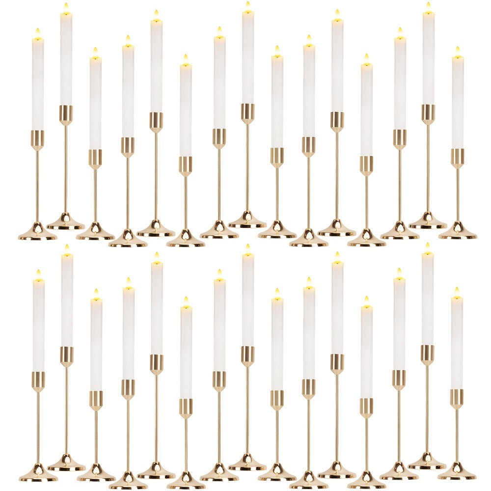 Metal Cone Candle Holders 30-Pack ¨C Elegant Taper Candle Holder Set for Christmas, Halloween, Weddings & Parties ¨C Polished Finish Tabletop Decor for Home, Hotel & Events