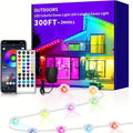 Permanent Outdoor Lights RGB Eave Light IP67 Waterproof | DIY Scene Mode Music Sync Color Changing | Outdoor Decoration Garden Party Holiday Lighting 50FT 100FT 200FT 300FT 400FT