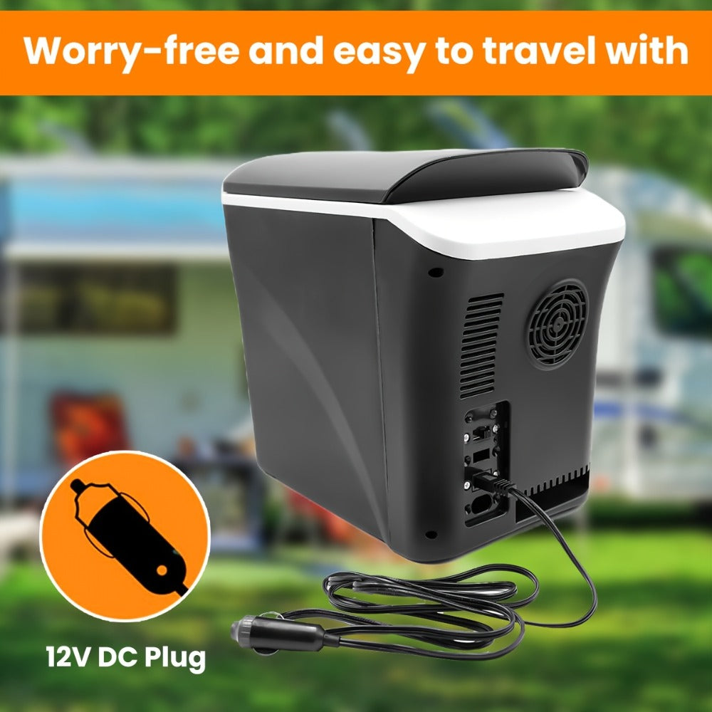 Car Mini Fridge, 3 Gallon 12V/24V DC Portable Car Refrigerator Cooler ¨C Cools to -7¡ãC, Fits 12x330ml Cans, Low Noise & Shockproof Design for Road Trip, RV, Camping and Outdoor Adventures