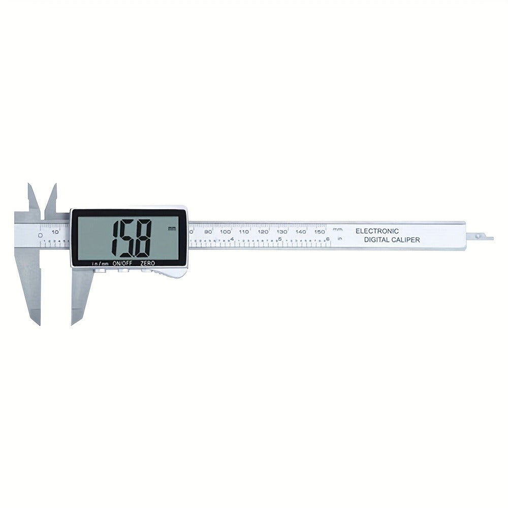 Digital Caliper 0-6 Inch 150mm, Stainless Steel Vernier Caliper with LCD Display, Inch/Metric Conversion, Precision Measuring Tool for Woodworking Jewelry Machinist