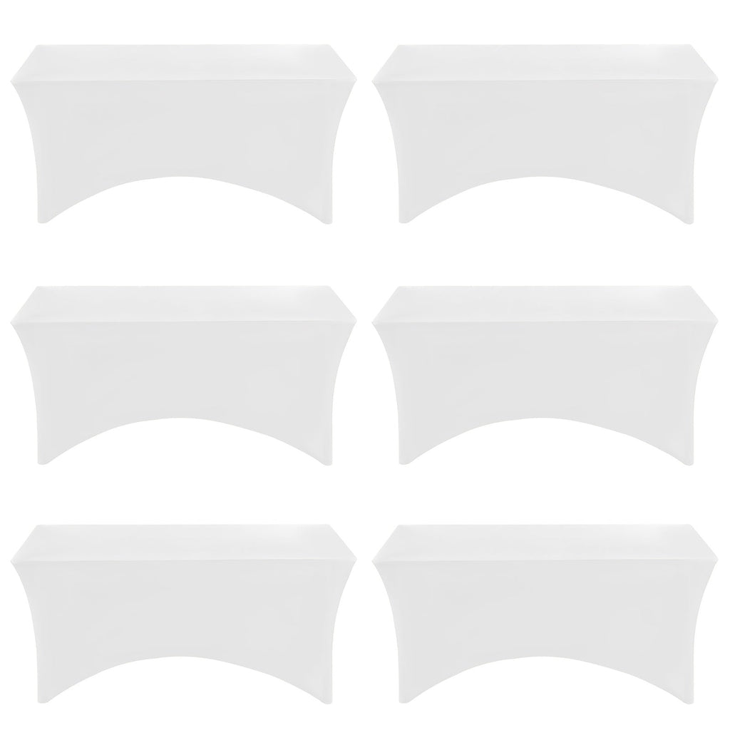 6 Pack Spandex Table Covers for 6ft Rectangular Tables ¨C Fitted Stretch Tablecloths Wrinkle Resistant Washable Reusable for Wedding Party Banquet