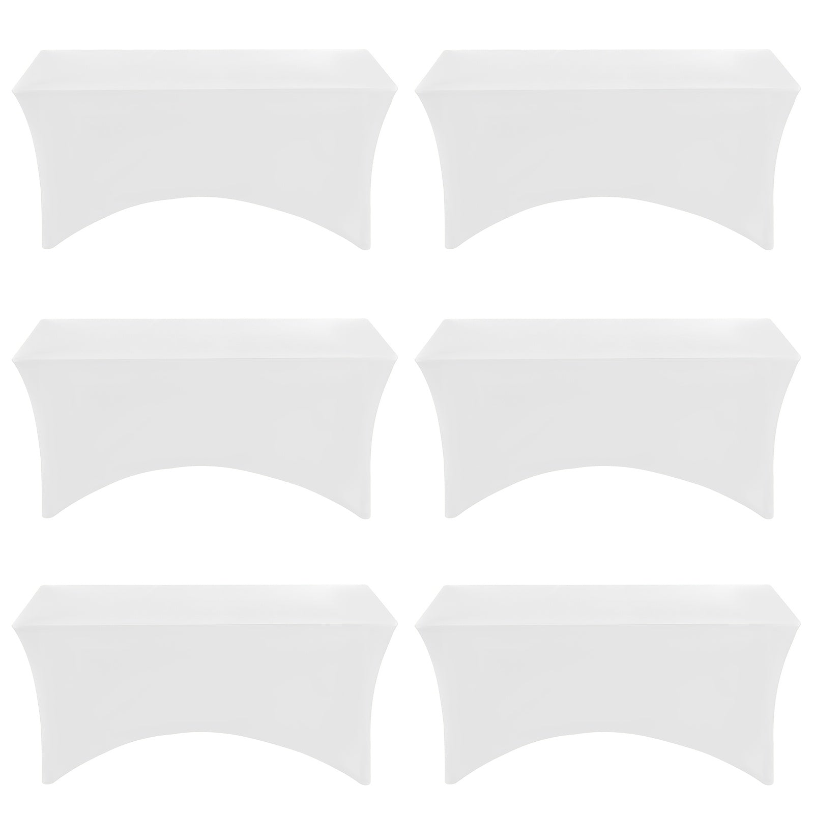 6 Pack Spandex Table Covers for 6ft Rectangular Tables ¨C Fitted Stretch Tablecloths Wrinkle Resistant Washable Reusable for Wedding Party Banquet