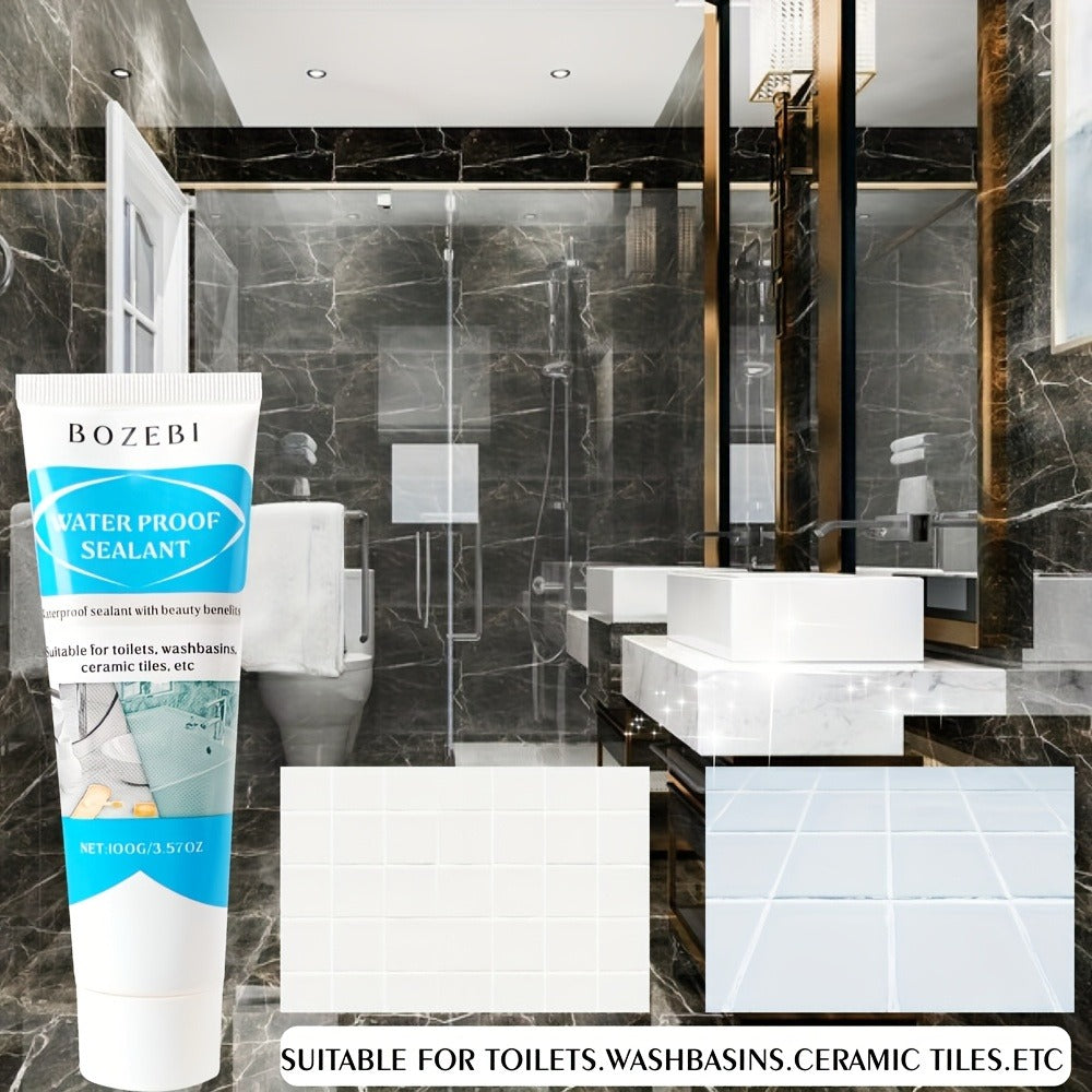 Waterproof Tile Grout Sealant 100g Gap Filler for Kitchen Bathroom Sink Floor Odor Free Easy Handling Strong Durability Caulking Adhesive Tile Refill Agent White