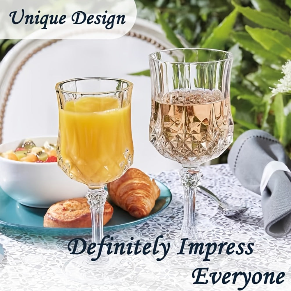 Plastic Wine Glasses 24 Pack 7oz ¨C Unbreakable Crystal Vintage Champagne Flute Glasses Reusable Drinkware for Wedding Party Outdoor Events Kitchen