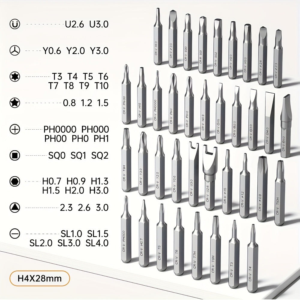 46-in-1 Electric Precision Screwdriver Kit - Brushless Motor USB Rechargeable 500mAh, 46 Bits Reverse Rotation for Phone, PC & Home Repair