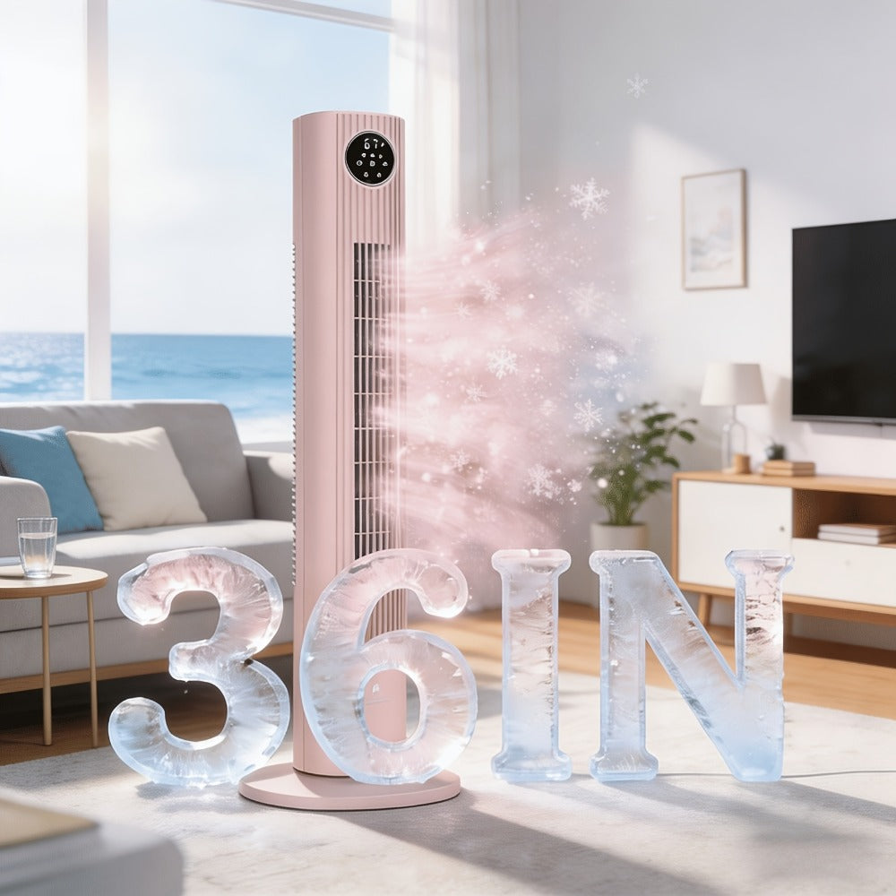 Tower Fan 35-Inch Bladeless 85¡ã Oscillating Standing Floor Fan 3-Speed Quiet Cooling with 12H Timer for Bedroom Office Living Room Home