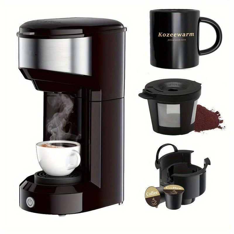 3-in-1 Coffee Machine Single Serve Brewer for K-Cup Pods Ground Coffee and Tea Compact with Reservoir for Kitchen Office Home Dark Blue Black Blue Red Green