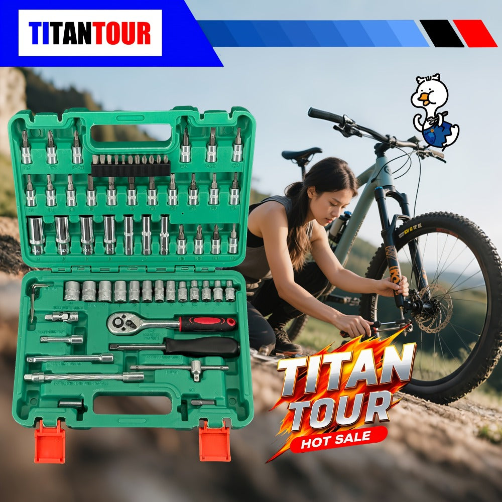 Professional Socket Wrench Tool Set 999 Piece 1/4 3/8 1/2 Drive Ratchet Set with S2 CR-V Sockets for Car Repair Bicycle and Mechanical Work
