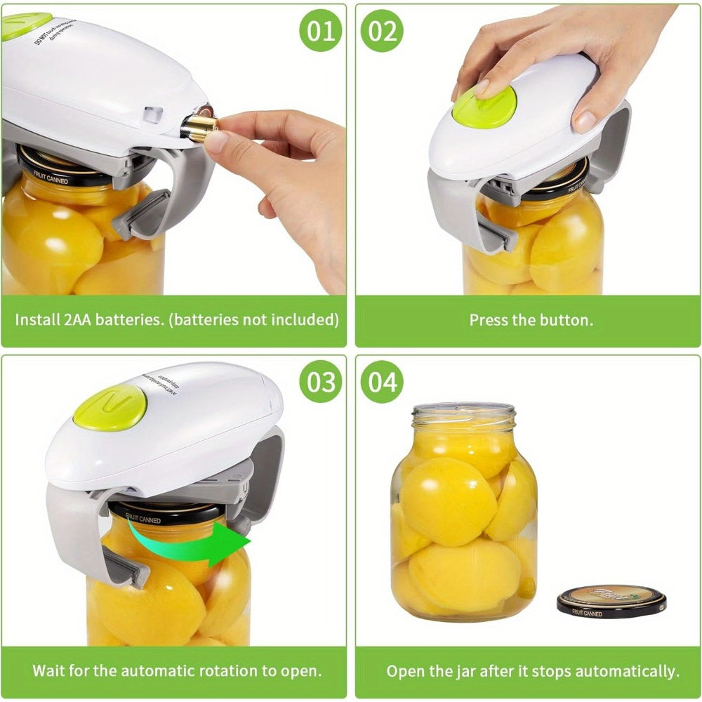 Electric Jar Opener One Touch Automatic ¨C High Torque Battery Operated Jar Lid Opener for Seniors, Arthritis, Weak Hands, Women & Chefs | Hands-Free Kitchen Gadget Gift