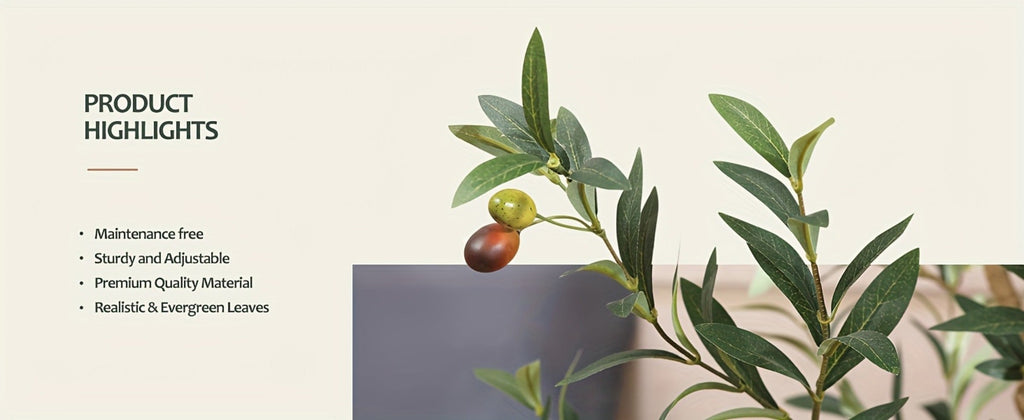 Artificial Olive Tree Potted Faux Plant Real Wood Trunk Lifelike Fruits Indoor Outdoor Home Office Decor Fake Silk Tree Multiple Sizes Available 4ft 5ft 6ft 7ft