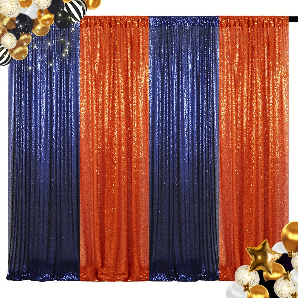 Sequin Backdrop Curtain 4 Panels 2FTx8FT ¨C Shimmer Glitter Background for Wedding Party Photo Booth Decoration