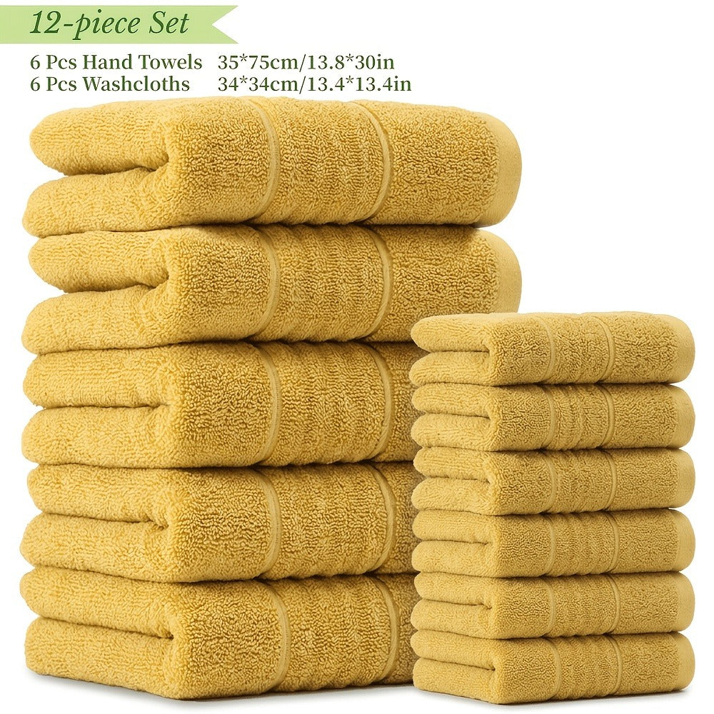 Bath Towel Set 450GSM Soft Absorbent - 12 16 18 Piece Cotton Blended Solid Color Bathroom Towels Set for Bath Hand Face | Hotel Spa Quality | Travel Shower Home | Multiple Colors & Sizes Available