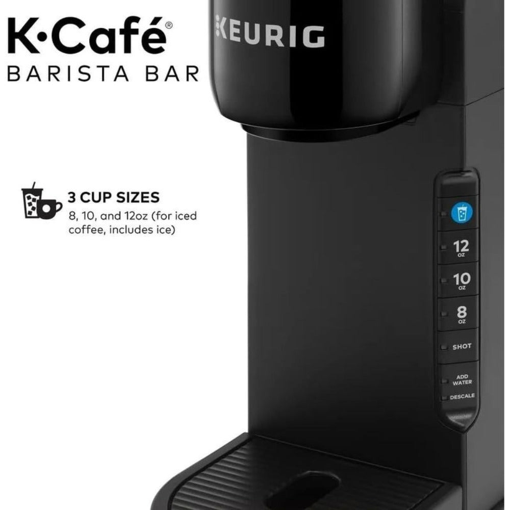 Keurig K-Caf¨¦ Barista Bar Single Serve Coffee Maker ¨C Hot & Iced Coffee, Cold Brew, Coffee Shot, Brew Over Ice, 3 Cup Sizes 8-12oz, 42oz Reservoir, K-Cup Compatible ¨C Black, Certified Refurbished