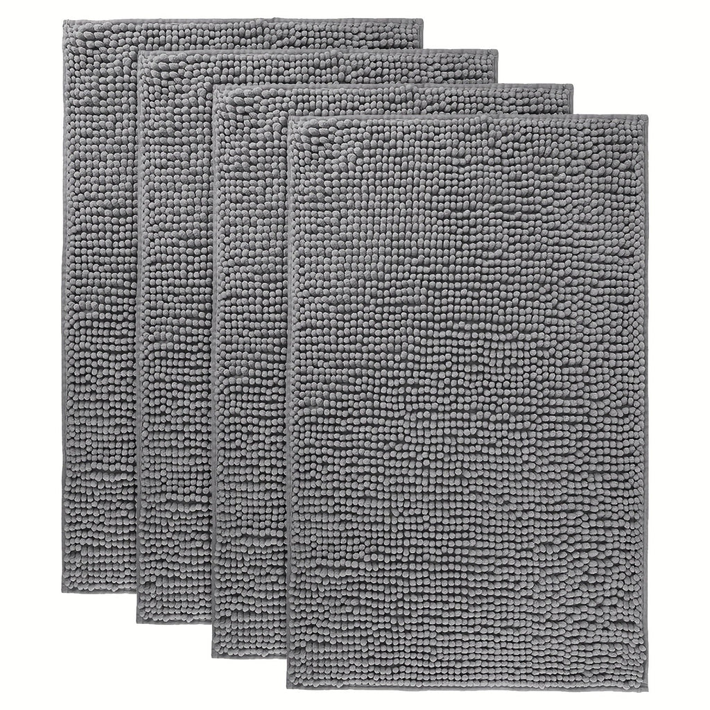 Chenille Bath Rug Extra Thick Soft Absorbent Non-Slip Bathroom Mat Machine Washable, Multiple Sizes & Colors