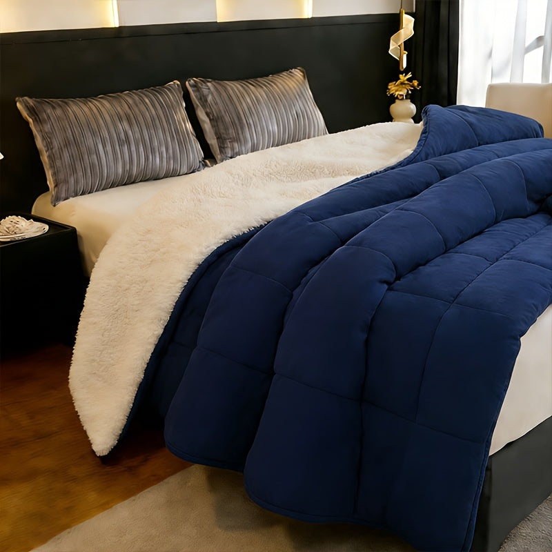 Sherpa Fleece Comforter Set Extra Thick Plush Microfiber Reversible Soft Warm Luxury Bed Blanket Twin XL Full Queen King 10 Colors Lightweight Cozy Bedding