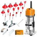 Wood Router 800W 35000 RPM Compact Electric Router Tool | 15-Piece 1/4¡± Bit Set for DIY Woodworking, Edge Trimming, Slotting, Carving & Contour Processing ¨C Variable Speed Rotary Tool