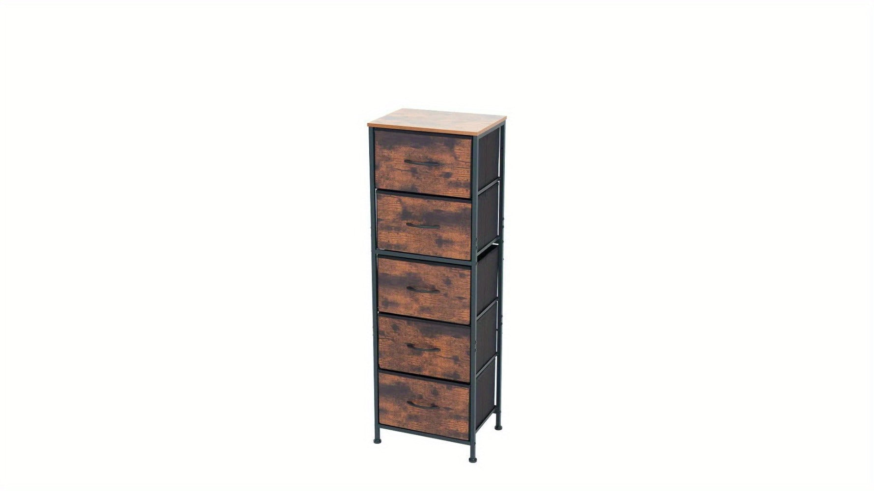 6 Drawer Fabric Dresser with Steel Frame Wooden Top - Storage Chest Organizer for Bedroom Closet Hallway Living Room