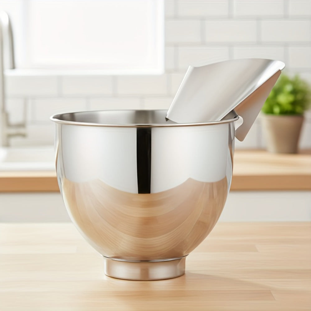 KitchenAid Pouring Chute Stainless Steel Stand Mixer Attachment - Universal Funnel Shield for Tilt-Head & Bowl-Lift 4.5-8 Qt, Anti-Splash Flour Dust Guard, Dishwasher Safe, Gift Box Included