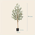 Artificial Olive Tree Potted Faux Plant Real Wood Trunk Lifelike Fruits Indoor Outdoor Home Office Decor Fake Silk Tree Multiple Sizes Available 4ft 5ft 6ft 7ft