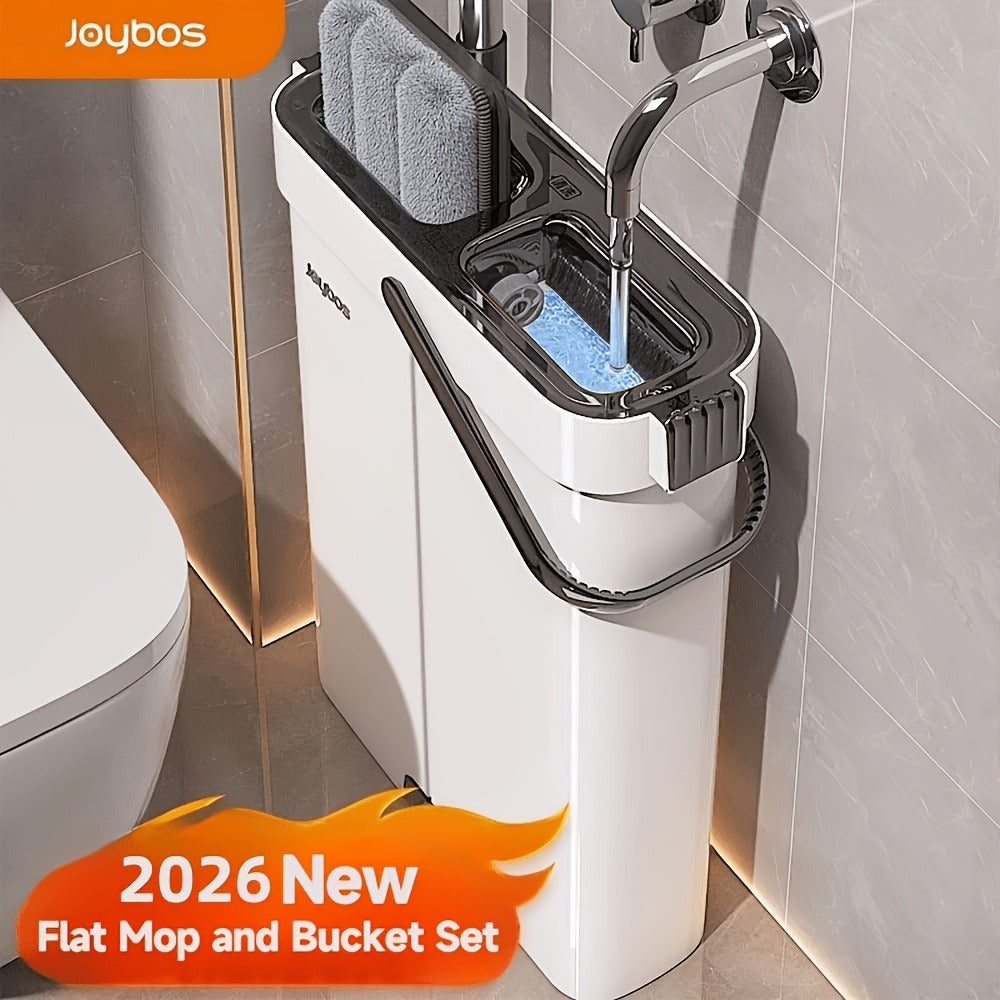 Spin Mop and Bucket Set with Wringer 360¡ã Flat Mop Washable Microfiber Pads Long Handle for Hardwood Tile Laminate Floors Walls Windows Home Kitchen Bathroom