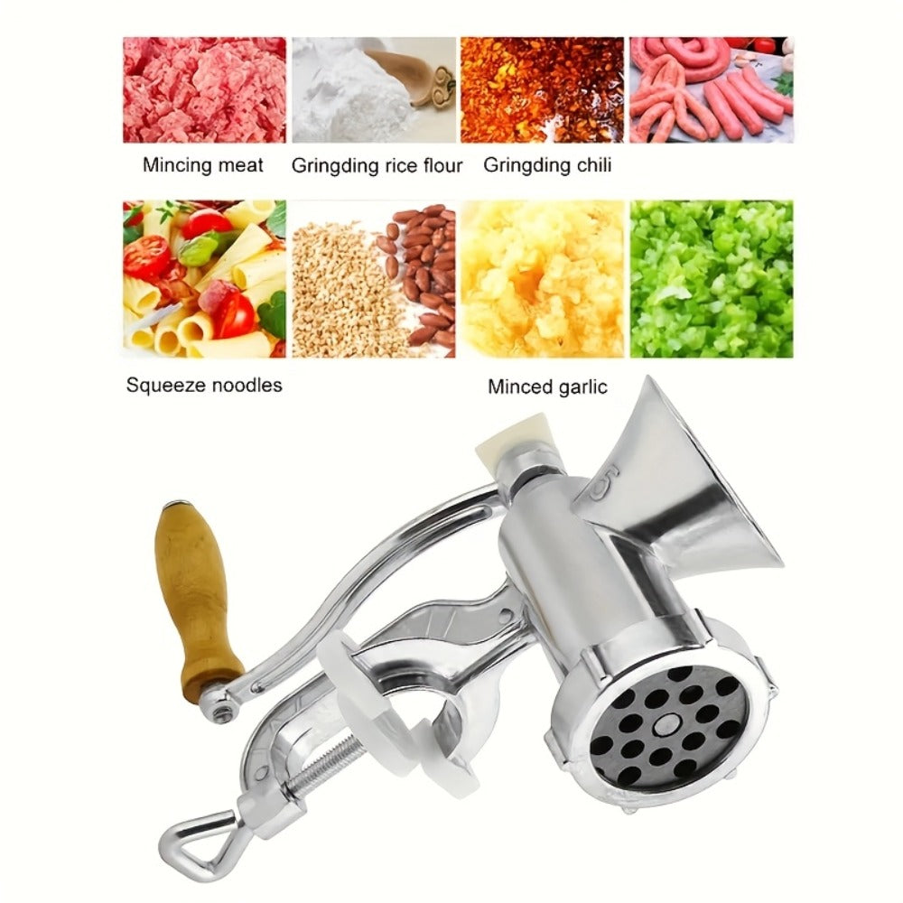 Manual Meat Grinder Hand Crank - Stainless Steel Heavy Duty Mincer & Sausage Maker for Home Kitchen, Hand Operated Food Grinder for Chopping Mixing Cutting, Versatile Kitchen Tool Great Gift Idea