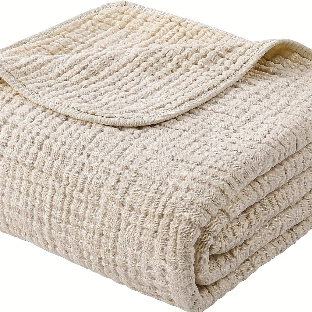 Morandi Cotton Muslin Blanket 6-Layer ¨C Soft Gauze Throw for Couch & Bed, Lightweight Breathable All Season, Machine Washable, 6 Colors