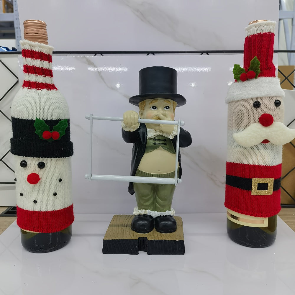 Paper Towel Holder Funny Toilet Butler Statue - Novelty Resin Bathroom Decor Figurine, Freestanding & Wall Hanging, Painted Finish, Unique Housewarming Christmas Halloween Gift for Bathroom