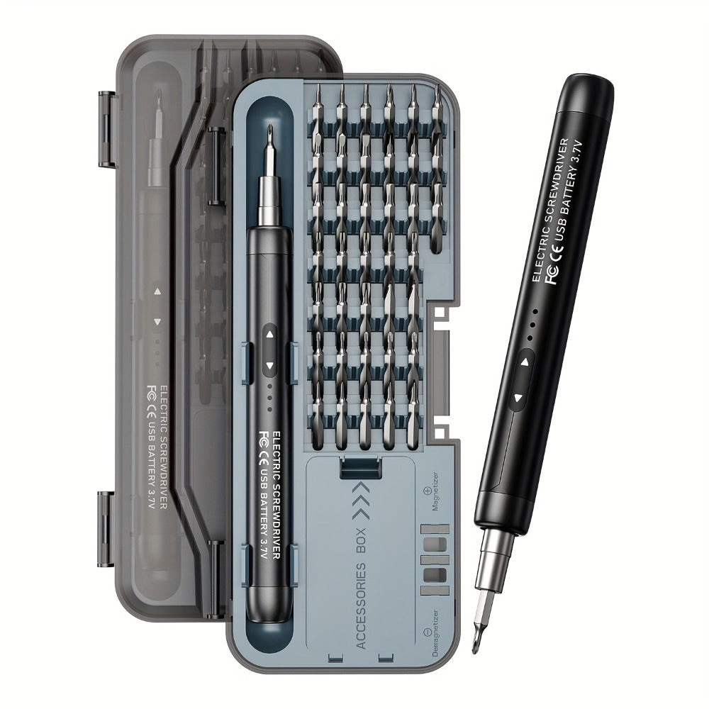 Electric Screwdriver Set 48-in-1, Cordless USB Rechargeable Precision Repair Kit with 38 Magnetic Bits for Phone, Laptop, Camera, Watch