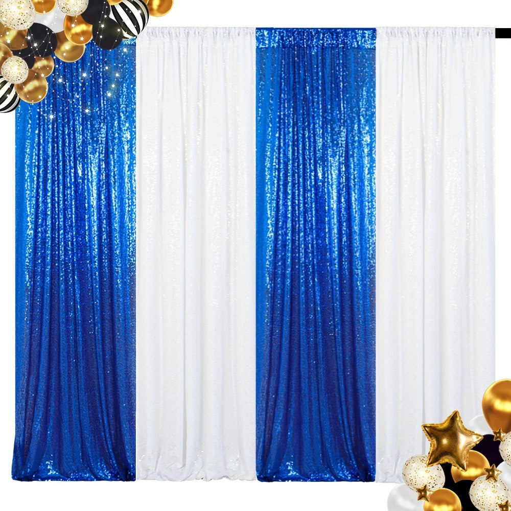 Sequin Backdrop Curtain 4 Panels 2FTx8FT ¨C Shimmer Glitter Background for Wedding Party Photo Booth Decoration