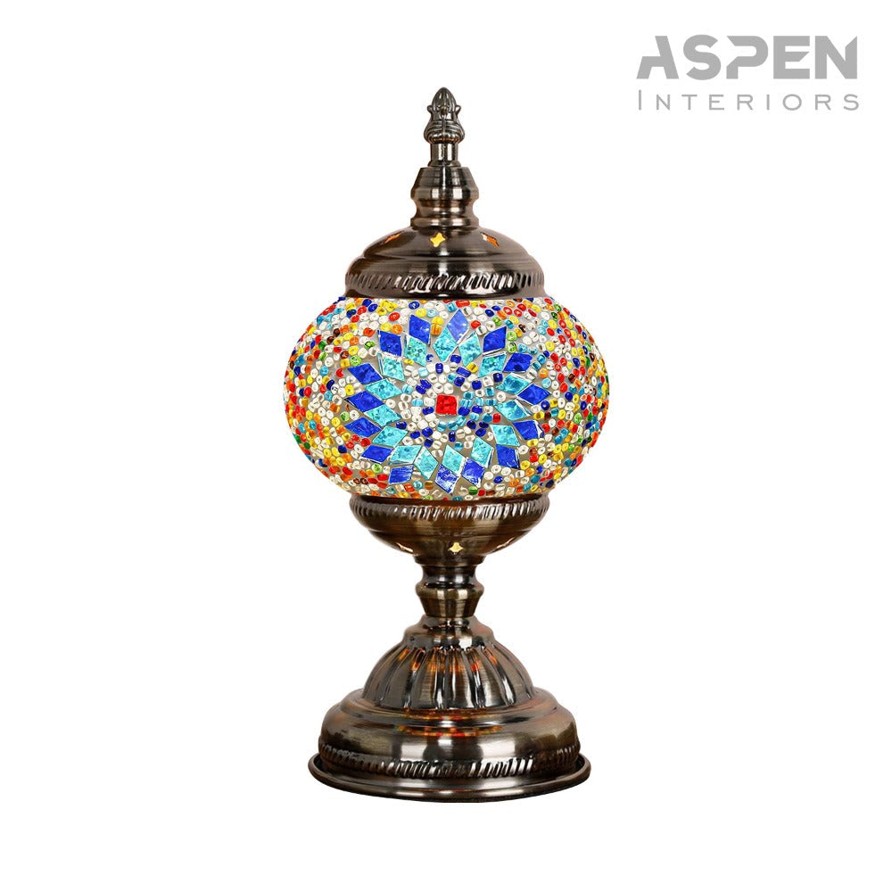 DIY Mosaic Lamp Kit Handmade Glass Table Lamp, Colorful Stained Glass Bedside Night Light with Antique Bronze Base, Decorative Desktop Lamp for Living Room, Bedroom & Home Decor (Multiple Colors)