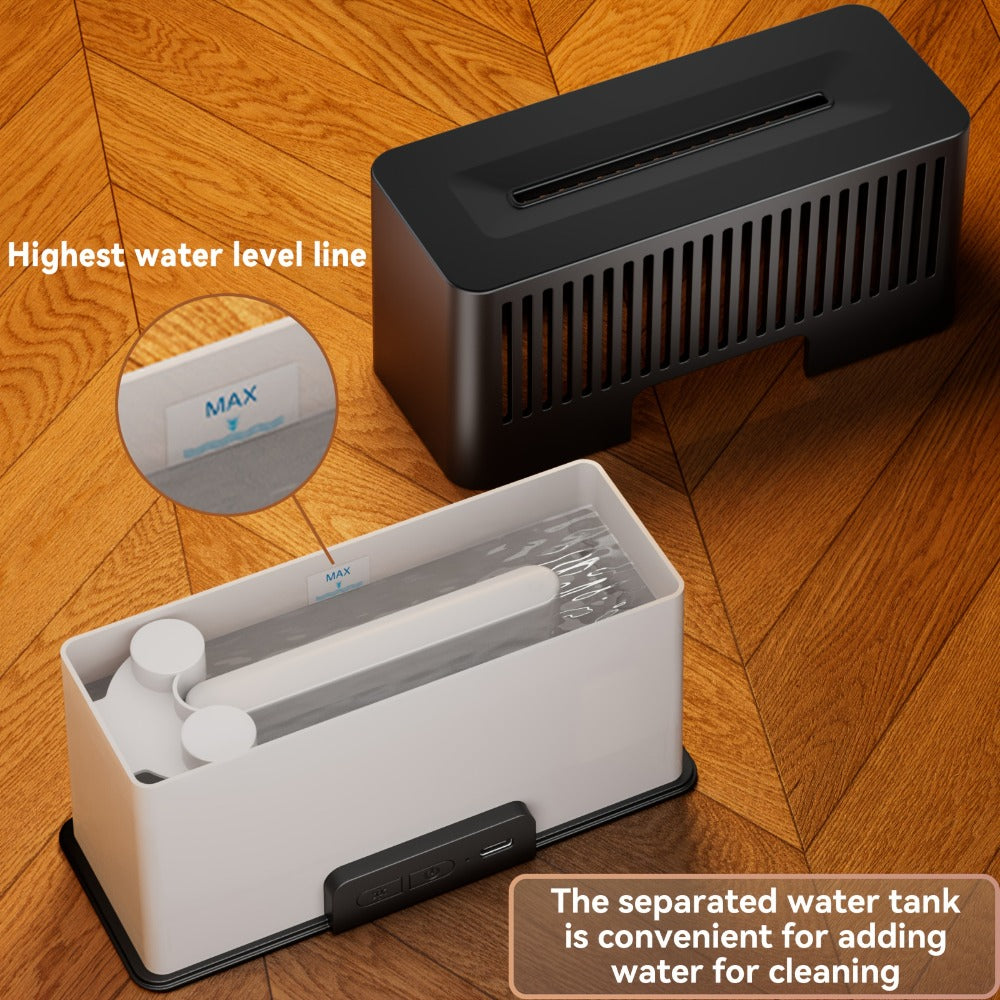 Flame Humidifier with 7-Color Simulated Fire Effect | USB Aromatherapy Essential Oil Diffuser & Cool Mist Humidifier for Living Room, Bedroom & Office | Atmosphere Decor Gift | Black & White