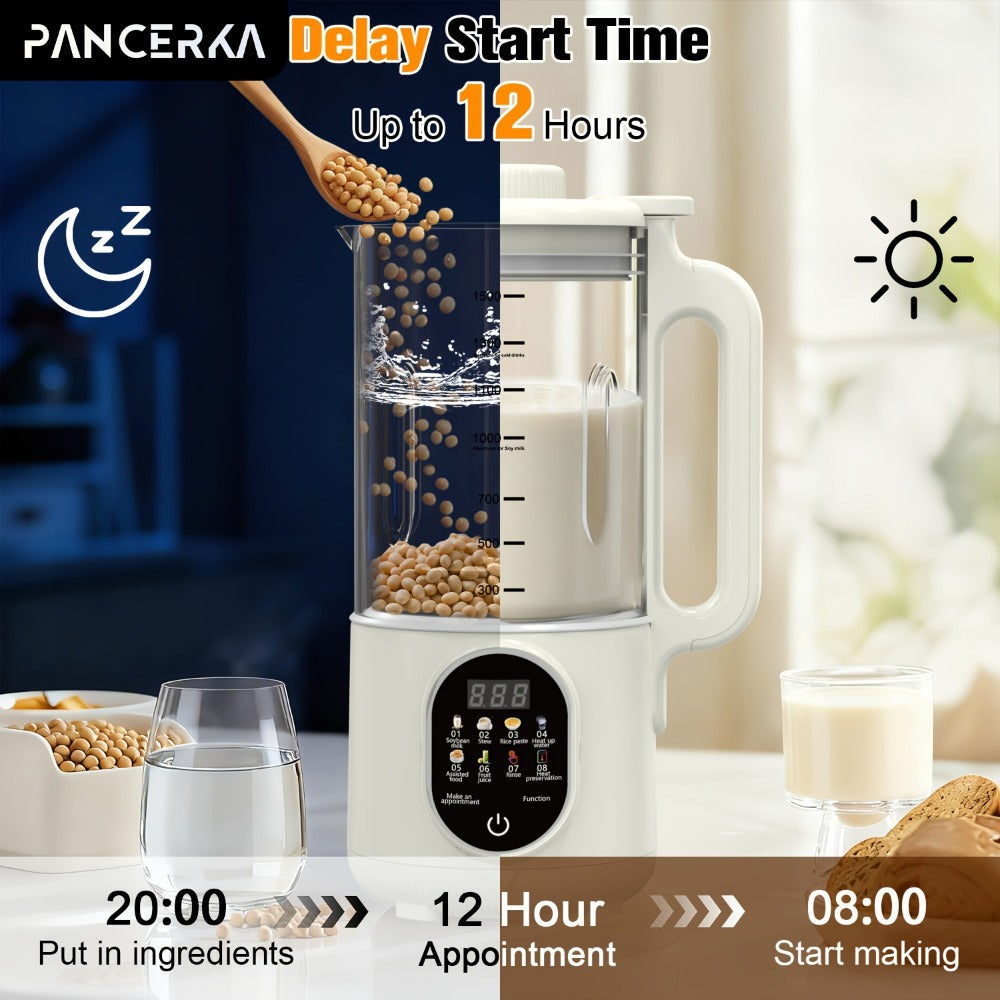 Nut Milk Maker Machine One-Touch Automatic - Multifunctional Plant-Based Milk Blender for Homemade Almond, Oat, Soy & Coconut Milk, High Capacity Countertop Blender for Dairy-Free Living
