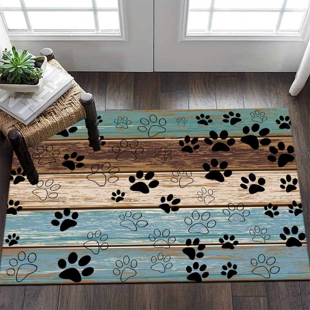 Cat Paw Print Door Mat Non-Slip Washable ¨C Indoor Outdoor Welcome Mat Quick-Dry Anti-Slip Rug for Living Room, Bedroom, Bathroom, Kitchen, Entryway ¨C Multiple Sizes
