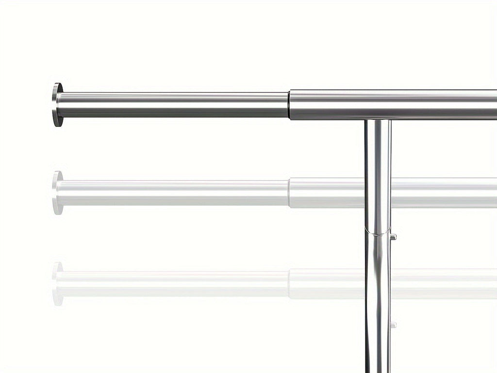 Heavy Duty Clothes Rack 630lbs Double Rod Rolling Garment Rack with Wheels Adjustable Height Width Freestanding Portable Clothing Stand with Bottom Shelves for Bedroom Closet Laundry Room Silver